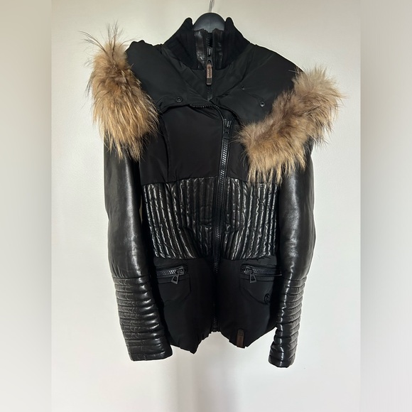 Rudsak coat leather and real fur xsmall - Picture 1 of 8